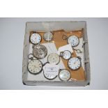 TEN ASSORTED SILVER AND WHITE METAL CASED OPEN FACED POCKET WATCHES, COMPRISING TWO WITH