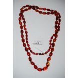 GRADUATED AMBER BEAD NECKLACE