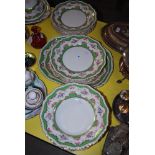 ASHWORTH IRONSTONE FLORAL PATTERNED PART DINNER SERVICE INCLUDING TUREEN AND COVER, ASHETS, SOUP AND