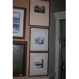 THREE FRAMED BLACK AND WHITE ETCHINGS - TWO BY DONALD CRAWFORD - LOCH ACRAY AND LOCH MARIE, TOGETHER