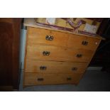 VICTORIAN STRIPPED PINE TWO OVER THREE CHEST OF DRAWERS