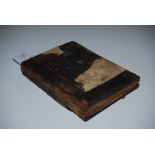 17TH CENTURY LEATHER BOUND BOOK - OVERTURE DE TEOUS LES SECRETS DE L'APOCALYPSE OU REVELATION DE S