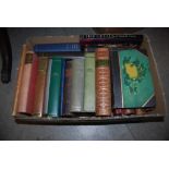TWO BOXES - ASSORTED BOOKS INCLUDING WORKS BY JOHN BUCHANAN, LEATHER BOUND WAVERLY NOVELS, ETC.