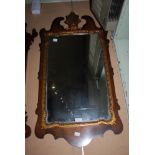 GEORGE III STYLE WALNUT FRAMED WALL MIRROR