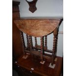 OAK DROP LEAF OCCASIONAL TABLE ON BARLEY TWIST SUPPORTS