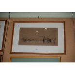 PAIR OF FRAMED SKETCHES OF HARBOUR SCENES WITH SHIPS - BY ALISTAIR MACFARLANE