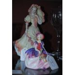 ROYAL DOULTON FIGURE - MONICA HN1467 AND A COALPORT FIGURE - THE AGE OF ELEGANCE MONT PELLIER WALK