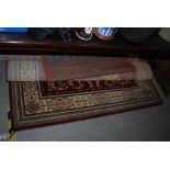 EASTERN MACHINE WOVEN RED GROUND FIRESIDE RUG