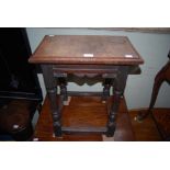 A 19TH CENTURY OAK JOINT STOOL