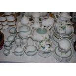 WOODS & SON CLOVELLY PATTERNED TEA AND COFFEE SERVICE, TOGETHER WITH MATCHING EGG CUPS