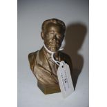 MINIATURE BRONZE BUST, PROBABLY THAT OF LENIN, INDISTINCTLY MARKED