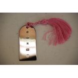 MODERN SILVER PAGE MARKER WITH PINK THREADED TASSEL