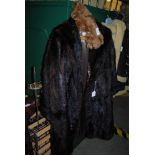 LADIES FUR JACKET AND PAIR OF FUR GLOVES