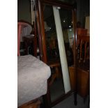 EDWARDIAN MAHOGANY INLAID CHEVAL DRESSING MIRROR