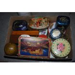 BOX - ASSORTED ADVERTISING TINS