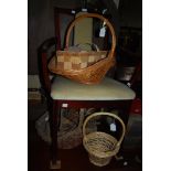 COLLECTION OF ASSORTED WICKER BASKETS