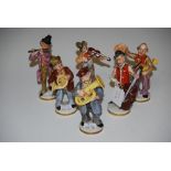 CAPODIMONTE PORCELAIN SIX PIECE ORCHESTRA