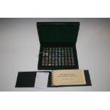 JOHN PINCHES LTD CASED SET OF THE ONE HUNDRED GREATEST CARS SILVER MINIATURE COLLECTION WITH