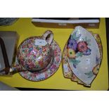 ASSORTED CERAMICS INCLUDING THREE PIECES OF ROYAL WINTON CHINTZ WARE INCLUDING A SUNSHINE
