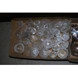 TWO BOXES - ONE WITH ASSORTED GLASSWARE INCLUDING STEMMED SHERRY GLASSES, LIQUEUR GLASSES, STEMMED