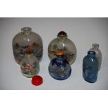 COLLECTION OF SIX ASSORTED CHINESE INSIDE PAINTED SNUFF BOTTLES