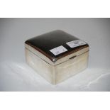 BIRMINGHAM SILVER SQUARE SHAPED BOX WITH HINGED COVER