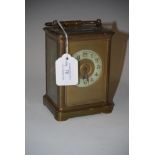 VINTAGE BRASS CASED CARRIAGE CLOCK WITH ARABIC NUMERAL DIAL