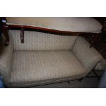 MAHOGANY FRAMED UPHOLSTERED DROP IN SOFA