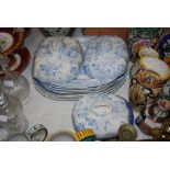 COLLECTION OF BLUE AND WHITE TRANSFER PRINTED ASHETS AND TUREEN COVERS