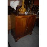 MAHOGANY TWO DOOR RECORD CABINET