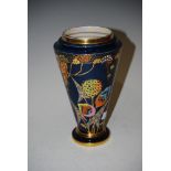 CARLTON WARE TAPERED CYLINDRICAL ART DECO POTTERY VASE DECORATED IN THE DEVIL'S COPSE PATTERN