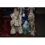 COLLECTION OF CERAMIC AND COMPOSITION CHINESE FIGURES