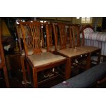 SET OF EIGHT 20TH CENTURY MAHOGANY CHIPPENDALE STYLE DINING CHAIRS WITH DROP IN SEATS AND H-
