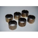 SET OF SIX BIRMINGHAM SILVER NAPKIN RINGS