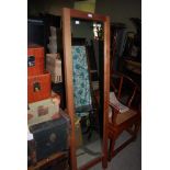 TEAK FRAMED FREE STANDING DRESSING MIRROR