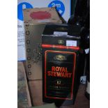 ONE BOTTLE OF DIMPLE 12 YEAR OLD DELUXE SCOTCH WHISKY, TOGETHER WITH ONE BOTTLE OF ROYAL STEWART