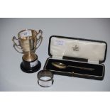 SHEFFIELD SILVER TWIN HANDLED TROPHY INSCRIBED 'REPLICA OF LIDDELL-GRAINGER CHALLENGE CUP', ON