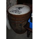 METAL BOUND WHISKY BARREL - FAMOUS GROUSE