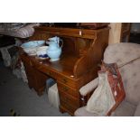 REPRODUCTION S-SHAPED ROLL TOP DESK BY ETHAN ALLEN