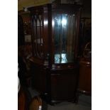 TWO REPRODUCTION MAHOGANY CORNER CABINETS