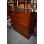 VICTORIAN MAHOGANY TWO OVER THREE CHEST OF DRAWERS