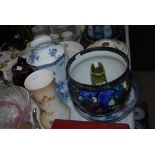 ASSORTED CERAMICS INCLUDING WILKINSONS KANG-HE PATTERNED VASE, LOSSOL WARE SHANGHAI PATTERNED