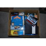 BOX - ASSORTED CORGI AND OTHER MODEL CARS, VEHICLES, BUSES