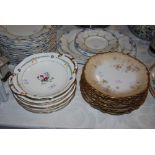 COALPORT PORCELAIN WHITE, FLORAL AND GILT PATTERNED PART DESSERT SET, TOGETHER WITH A SPRINGER & CO.