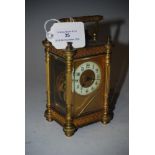 LATE 19TH/EARLY 20TH CENTURY BRASS CASED CARRIAGE CLOCK