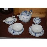 ROYAL COPENHAGEN BLUE AND WHITE PATTERNED BREAKFAST SET