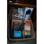 BOX - ASSORTED TOOLS AND A GREEN PAINTED WOODEN TOOL BOX