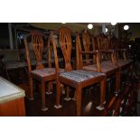 SET OF SIX MAHOGANY DINING CHAIRS COMPRISING TWO CARVERS AND FOUR SIDE CHAIRS