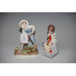 TWO ROYAL WORCESTER FIGURINES - SATURDAY'S CHILD WORKS HARD FOR A LIVING NO.3262 AND NO.3524