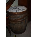 VINTAGE WHISKY BARREL WITH FAMOUS GROUSE STENCIL